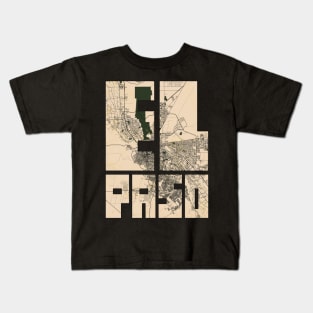 El Paso, Texas, USA City Map - Vintage Kids T-Shirt